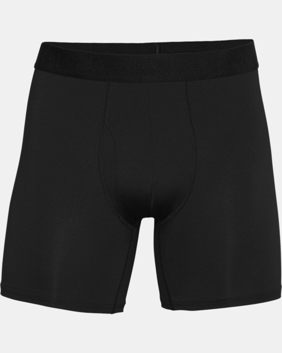 Men's UA Tech™ Mesh 6" Boxerjock® – 2-Pack in Black image number 3